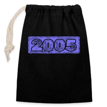 2005 2005 - Closable cotton gift bag (14x20cm) - black - Front