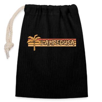 Lampedusa comme jour férié - Sac cadeau en coton avec cordon (14 x 20 cm) - noir - Devant