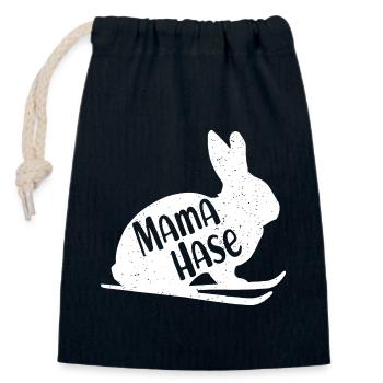 Ski Hase Mama Häschen Skifahren Haserl Skifahrerin - Verschließbarer Geschenkbeutel aus Baumwolle (14x20cm) - Navy - Vorne