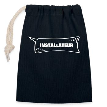 Geschenk für Installateur - Verschließbarer Geschenkbeutel aus Baumwolle (14x20cm) - Navy - Vorne