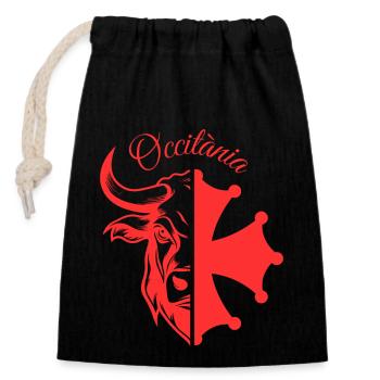 OCCITÀNIA TAUREAU - Sac cadeau en coton avec cordon (14 x 20 cm) - noir - Devant