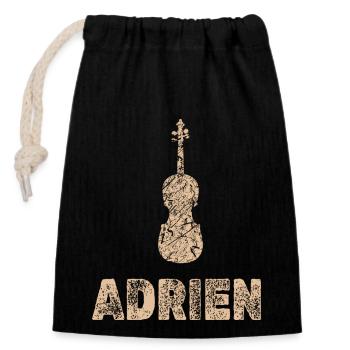 Viola Adrien - Closable cotton gift bag (14x20cm) - black - Front
