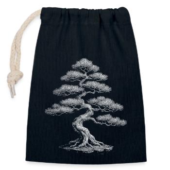 Bonsai - Verschließbarer Geschenkbeutel aus Baumwolle (14x20cm) - Navy - Vorne