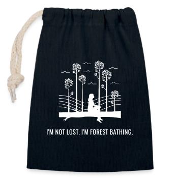 Forest Bathing - Closable cotton gift bag (14x20cm) - navy - Front