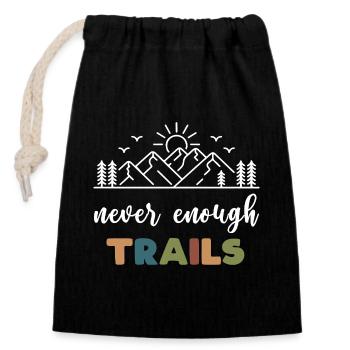 Trail Running - Never Enough Trails - Closable cotton gift bag (14x20cm) - black - Front