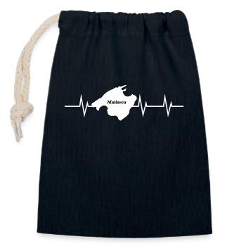 Heartbeat of Mallorca - We love the island - Closable cotton gift bag (14x20cm) - navy - Front