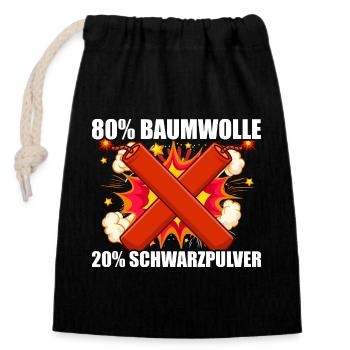 Schwarzpulver Pyrotechniker Böllern Feuerwerk - Verschließbarer Geschenkbeutel aus Baumwolle (14x20cm) - Schwarz - Vorne