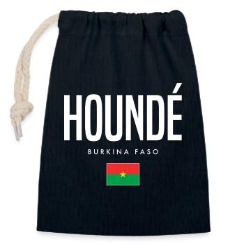 Houndé Burkina Faso - Closable cotton gift bag (14x20cm) - navy - Front