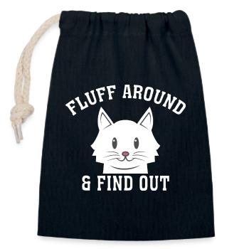 Fluff-Around-Funny-Sarcastic-Cat-Lady-Quote-Hum - Verschließbarer Geschenkbeutel aus Baumwolle (14x20cm) - Navy - Vorne