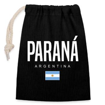 Paraná Argentinien Argentinier - Verschließbarer Geschenkbeutel aus Baumwolle (14x20cm) - Schwarz - Vorne