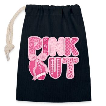 Pink Out Brustkrebs Fußball - Verschließbarer Geschenkbeutel aus Baumwolle (14x20cm) - Navy - Vorne