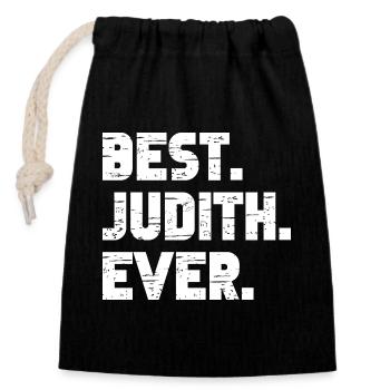 Best Judith Ever Geschenk Spruch - Verschließbarer Geschenkbeutel aus Baumwolle (14x20cm) - Schwarz - Vorne