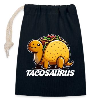 Tacosaurus Taco Dinosaurier - Verschließbarer Geschenkbeutel aus Baumwolle (14x20cm) - Navy - Vorne