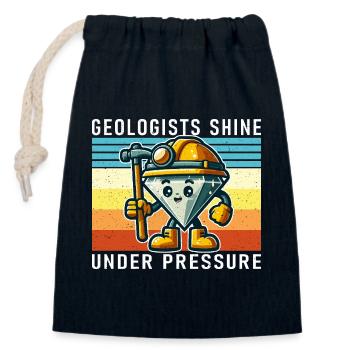 Géologues sous pression Diamant cartoon - Sac cadeau en coton avec cordon (14 x 20 cm) - bleu marine - Devant