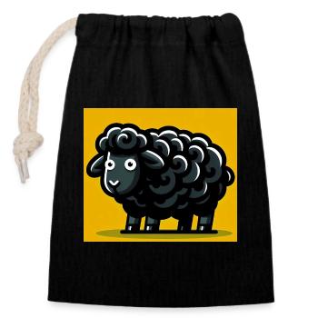 Black Sheep - Closable cotton gift bag (14x20cm) - black - Front
