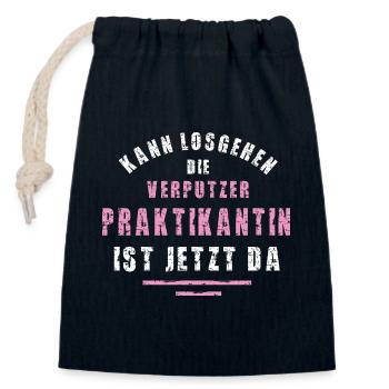 Verputzer Praktikantin Danke Praktikum Verputzerei - Verschließbarer Geschenkbeutel aus Baumwolle (14x20cm) - Navy - Vorne
