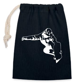 planche à neige - Sac cadeau en coton avec cordon (14 x 20 cm) - bleu marine - Devant