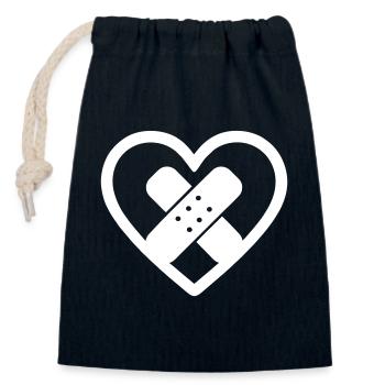 Assistant cardiaque + soin – Super Assistance aux Parents - Sac cadeau en coton avec cordon (14 x 20 cm) - bleu marine - Devant