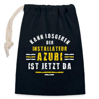 Installateur Azubi Ausbildung Lehre Auszubildender - Verschließbarer Geschenkbeutel aus Baumwolle (14x20cm) - Navy - Vorne