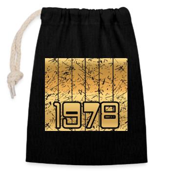 1978 - Sac cadeau en coton avec cordon (14 x 20 cm) - noir - Devant