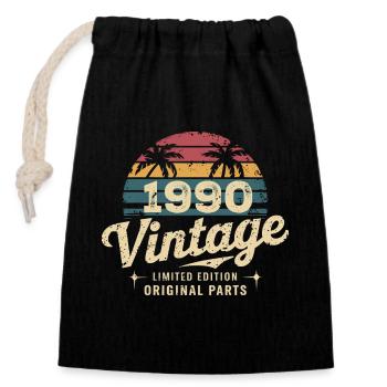 Awesome Since 1990 1990 Birthday Gift - Closable cotton gift bag (14x20cm) - black - Front