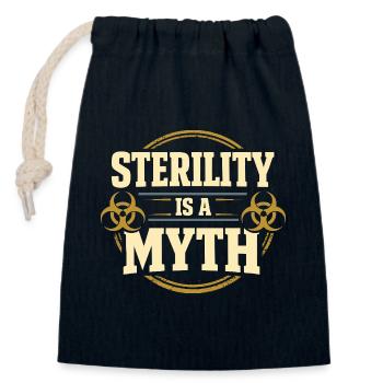 microbiology - Closable cotton gift bag (14x20cm) - navy - Front