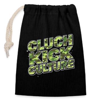 Clutch Kick Culture Camo Drift Design - Verschließbarer Geschenkbeutel aus Baumwolle (14x20cm) - Schwarz - Vorne