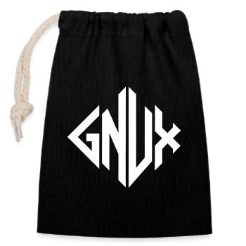 Gnux Monogram Geometry - Closable cotton gift bag (14x20cm) - black - Front