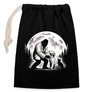 Bigfoot Vet - Closable cotton gift bag (14x20cm) - black - Front