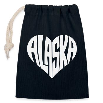Alaska, USA Herzschriftzug kantig - Verschließbarer Geschenkbeutel aus Baumwolle (14x20cm) - Navy - Vorne