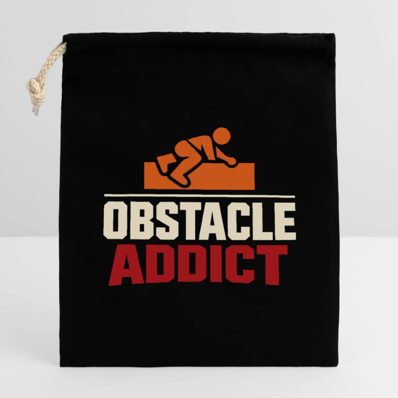 Parcours d’obstacles Course d’obstacles OCR Sac cadeau en coton avec cordon (14 x 20 cm)