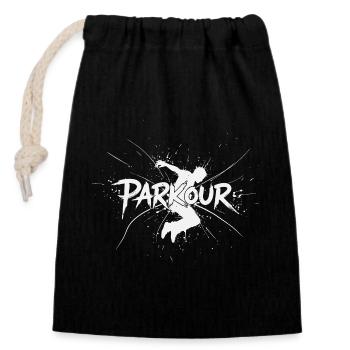 Parkour Freerunning - Closable cotton gift bag (14x20cm) - black - Front