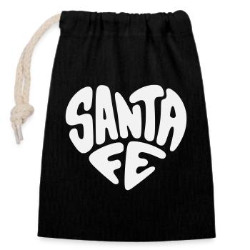 Santa Fe, New Mexico Heart Design - Closable cotton gift bag (14x20cm) - black - Front