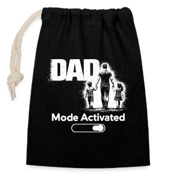 Mode papa toujours activé Chemise cadeau drôle - Sac cadeau en coton avec cordon (14 x 20 cm) - noir - Devant