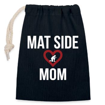 Mat Side Mom Herz Design - Verschließbarer Geschenkbeutel aus Baumwolle (14x20cm) - Navy - Vorne