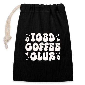 Latte cold brew club de café glacé - Sac cadeau en coton avec cordon (14 x 20 cm) - noir - Devant
