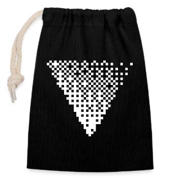 Grille triangulaire de pixels à demi-tons - Sac cadeau en coton avec cordon (14 x 20 cm) - noir - Devant