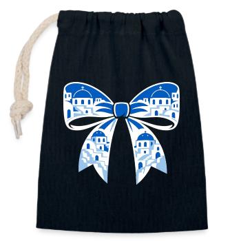 Holiday loop - Closable cotton gift bag (14x20cm) - navy - Front