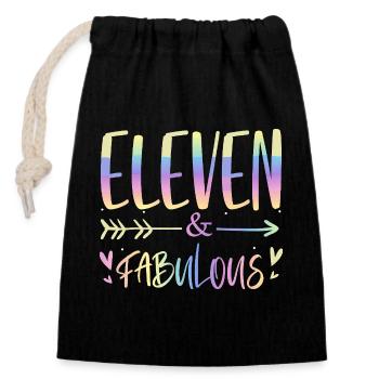 Onze & Fabuleux Scénario Arc-en-ciel - Sac cadeau en coton avec cordon (14 x 20 cm) - noir - Devant