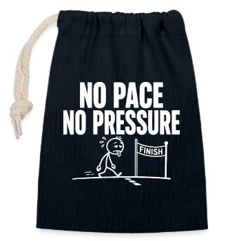Pas de rythme, pas de pression - Sac cadeau en coton avec cordon (14 x 20 cm) - bleu marine - Devant