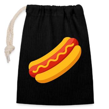 Hot Dogs - Verschließbarer Geschenkbeutel aus Baumwolle (14x20cm) - Schwarz - Vorne
