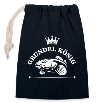 Grundel König - Verschließbarer Geschenkbeutel aus Baumwolle (14x20cm) - Navy - Vorne