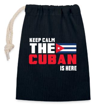 Keep Calm The Cuban is Here Cuba - Closable cotton gift bag (14x20cm) - navy - Front