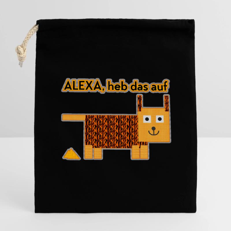 Alexa, heb das auf! Verschließbarer Geschenkbeutel aus Baumwolle (14x20cm)