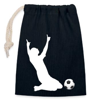 Footballer - Closable cotton gift bag (14x20cm) - navy - Front