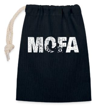 moped shirt - Closable cotton gift bag (14x20cm) - navy - Front