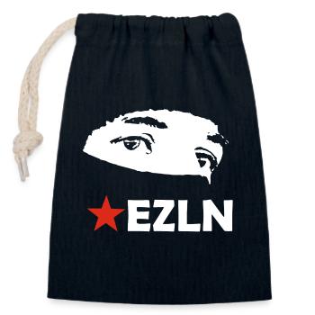 EZLN - Sac cadeau en coton avec cordon (14 x 20 cm) - bleu marine - Devant