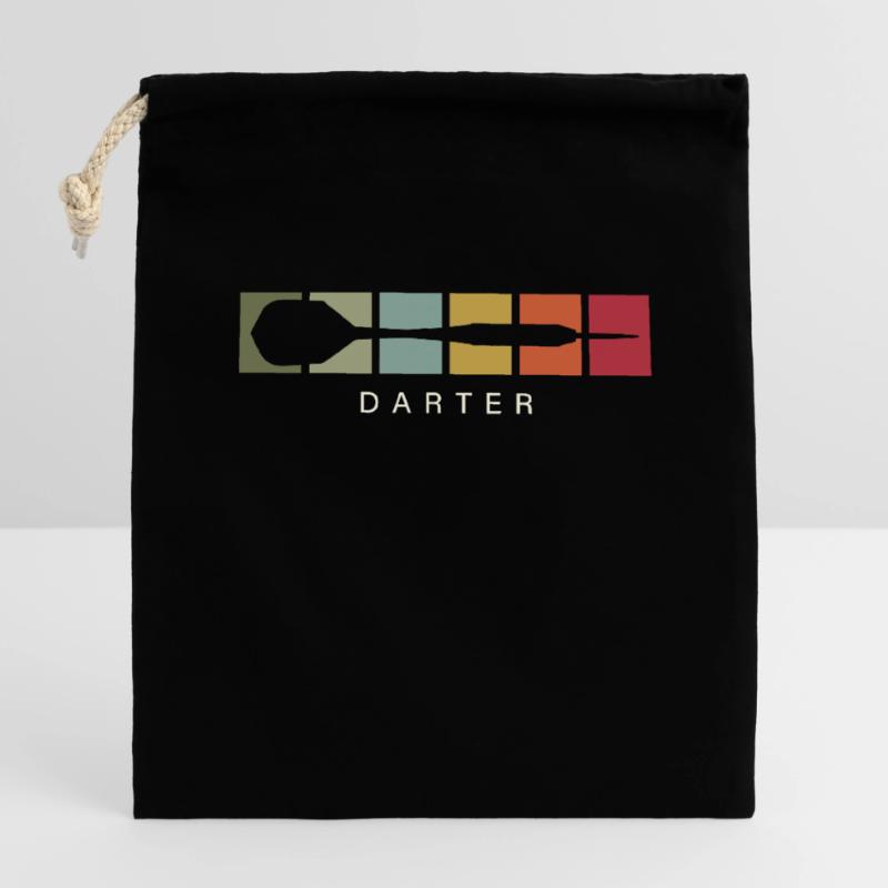 fléchettes vintage Sac cadeau en coton avec cordon (14 x 20 cm)