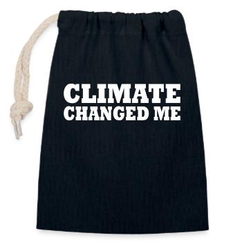 Climate changed me - Sac cadeau en coton avec cordon (14 x 20 cm) - bleu marine - Devant