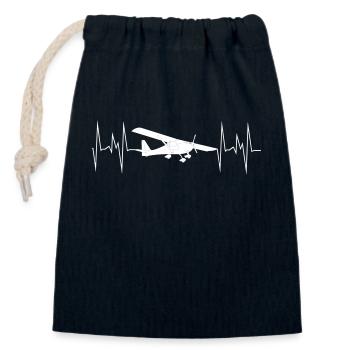 Flugzeug Pilot Flieger Ultraleichtflugzeug UL TMG - Verschließbarer Geschenkbeutel aus Baumwolle (14x20cm) - Navy - Vorne